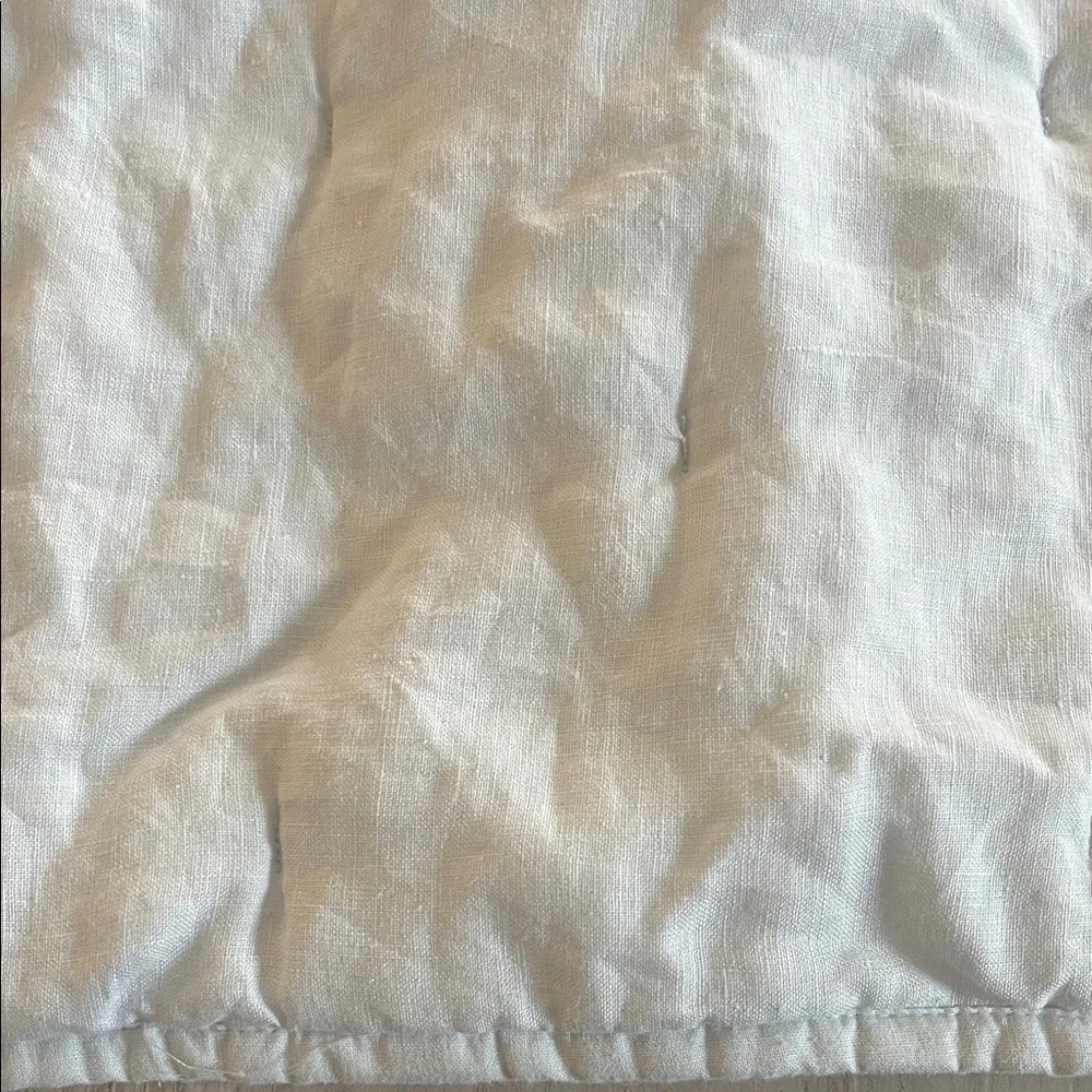 Pottery barn Belgian flax tufted blue frost standard size